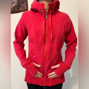 ATHLETA RED ZIP UP HOODIE